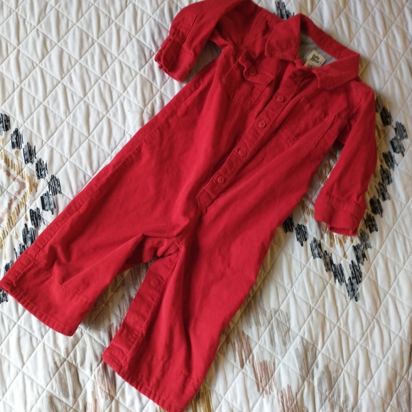 Baby B'Gosh Red Corduroy Jumpsuit 18 Mo